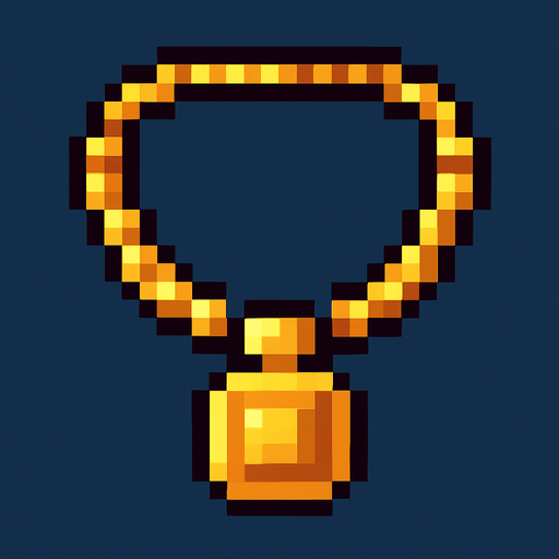 pixel necklace.
In-Game asset.  2d.  High contrast.  No shadows
