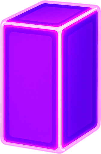 Purple neon rectangle block.
In-Game asset.  2d.  High contrast.  No shadows