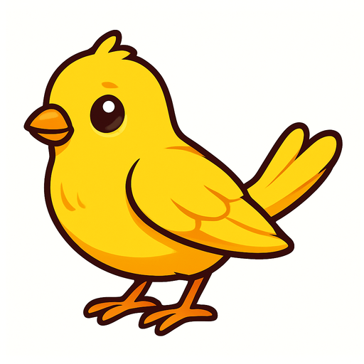 A very sweet yellow canary bird.
In-Game asset.  2d.  High contrast.  No shadows