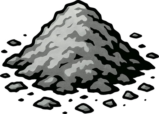 Gray ash.
In-Game asset.  2d.  High contrast.  No shadows