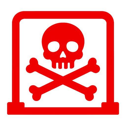 dead logo obstacle red color.
In-Game asset.  2d.  High contrast.  No shadows