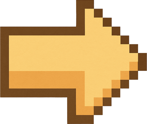 #F3D296 colour small arrow pixel art.
In-Game asset.  2d.  High contrast.  No shadows