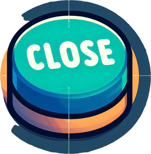 close button.
Single Game Texture.  In-Game asset.  2d.  Blank background.  High contrast.  No shadows