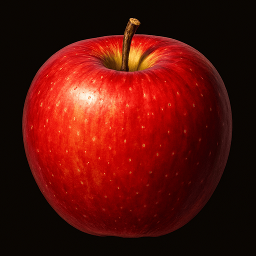 ultra realistic apple.
In-Game asset.  2d.  High contrast.  No shadows