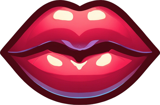 less feminine cartoon lips, more plain