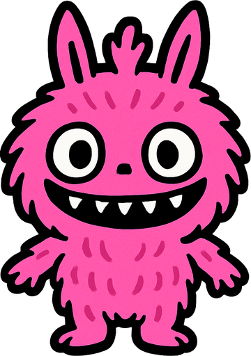 Pink Labubu.
In-Game asset.  2d.  High contrast.  No shadows