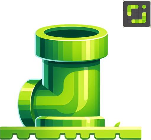 Flappy bird pipe, is green.
Single Game Texture.  In-Game asset.  2d.  Blank background.  High contrast.  No shadows