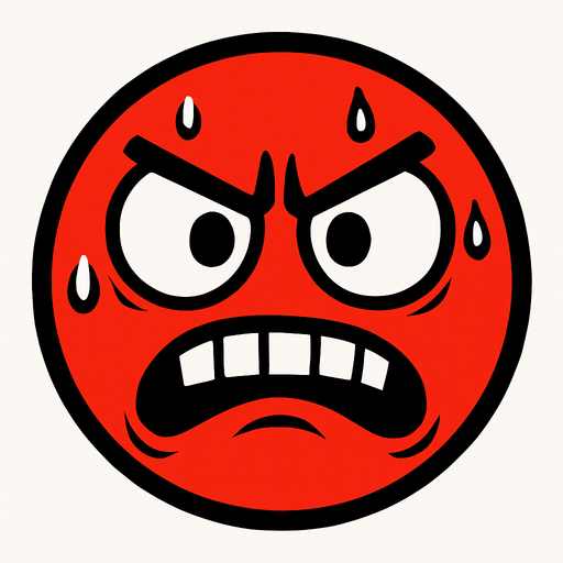 A nervous red ball with an angry face.
In-Game asset.  High contrast.  No shadows