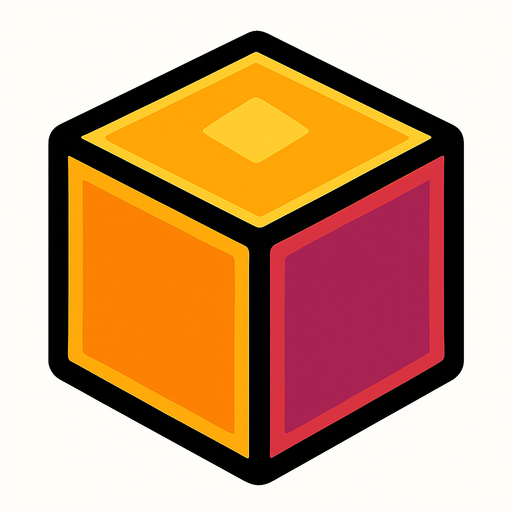cube.
In-Game asset.  2d.  High contrast.  No shadows