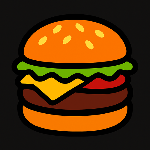 Hamburger.
In-Game asset.  2d.  High contrast.  No shadows