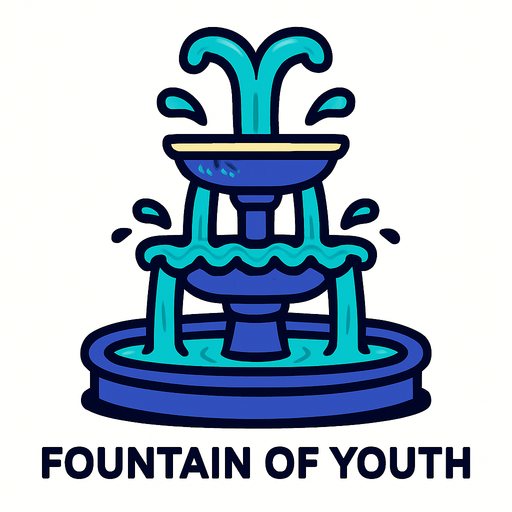 Une fontaine de jouvence.
In-Game asset.  2d.  High contrast.  No shadows