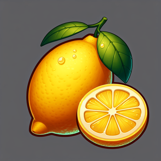 A lemon with a few slices cut off..
Single Game Texture. In-Game asset. 2d. Blank background. High contrast. No shadows.