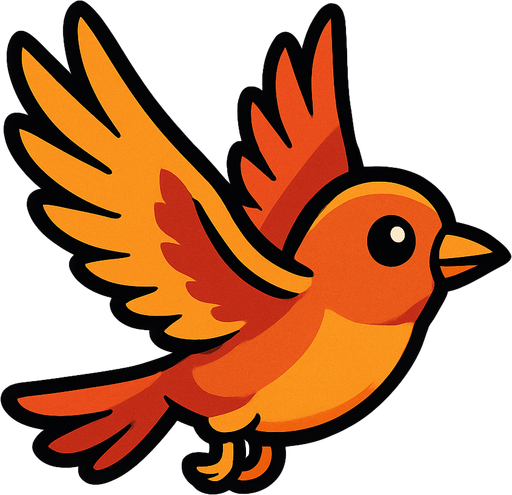 uçan kuş.
In-Game asset.  2d.  High contrast.  No shadows