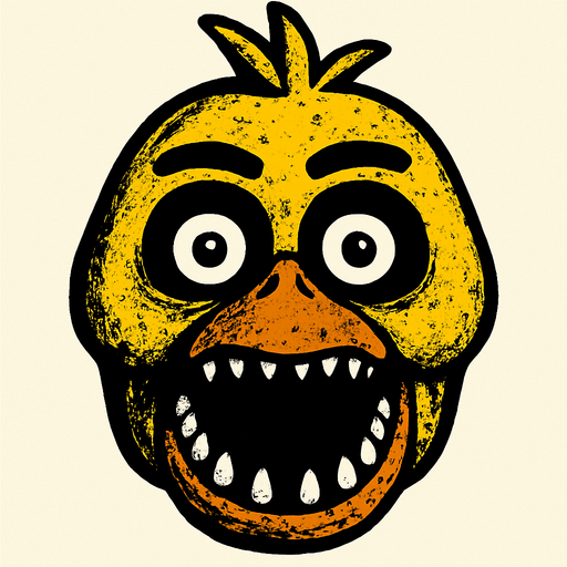 scary chica head.
In-Game asset.  2d.  High contrast.  No shadows