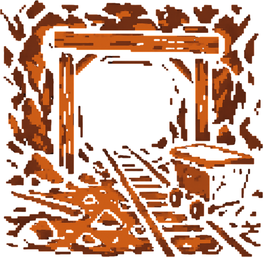 mina abandonada.
In-Game asset.  2d.  High contrast.  No shadows. pixelart