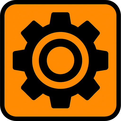 settings button.
In-Game asset.  2d.  High contrast.  No shadows