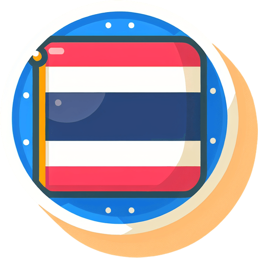 thailand flag. simple. flat.
Single Game Texture. In-Game asset. 2d. Blank background. High contrast. No shadows.