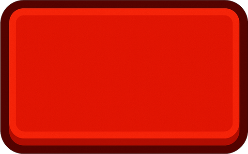 A red rectangular button.
In-Game asset.  2d.  High contrast.  No shadows
