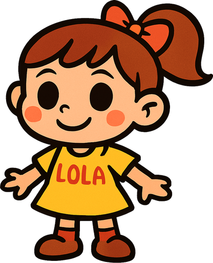 Petite fille nommée lola.
In-Game asset.  2d.  High contrast.  No shadows