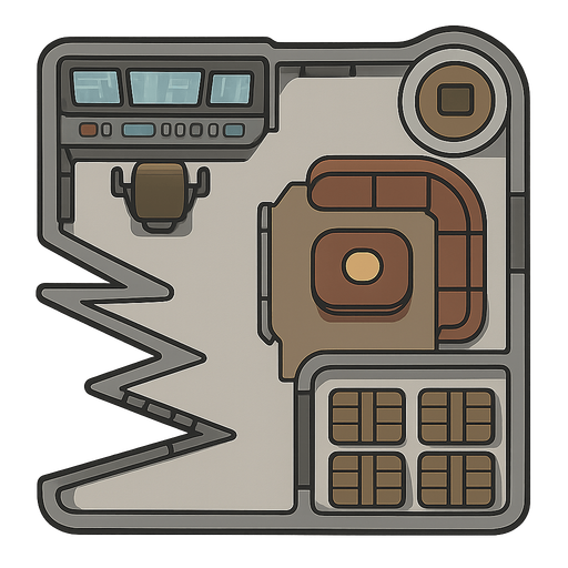 uzay aracının salonu üstten bakışı
. No background. Transparent background. Blank background. No shadows. 2d. In-Game asset. flat