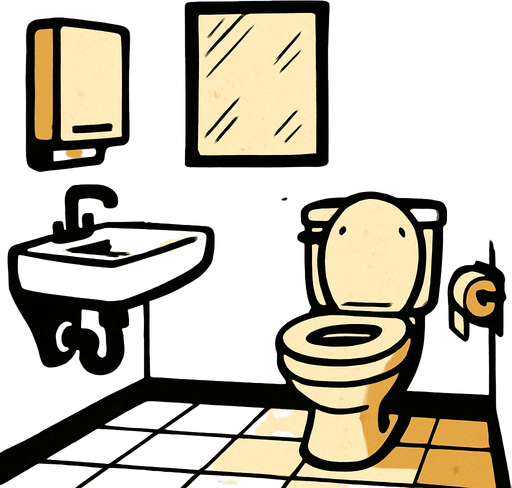 arka plan oluştur tovalet olsun.
In-Game asset.  2d.  High contrast.  No shadows