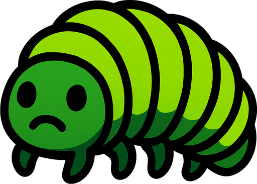 larvae bug.
In-Game asset.  2d.  High contrast.  No shadows