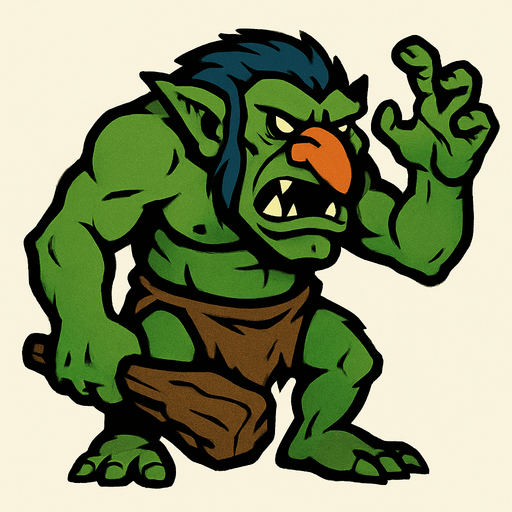 Troll enemy.
In-Game asset.  2d.  High contrast.  No shadows