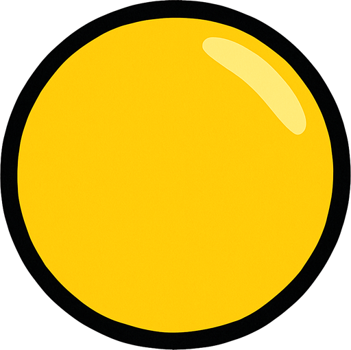 Yellow ball.
In-Game asset.  2d.  High contrast.  No shadows