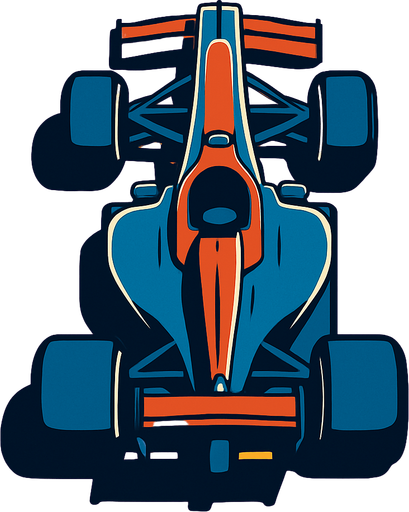 F1 from a bird's eye view.
In-Game asset.  High contrast.  No shadows