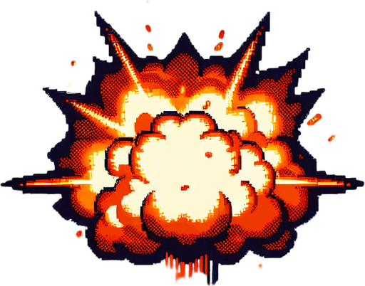 Single Game Texture. In-Game asset. 2d. Blank background. High contrast. No shadows. Pixel art in a SNES style that looks like something from castlevania. A ground explosion effect like something is coming out of the ground