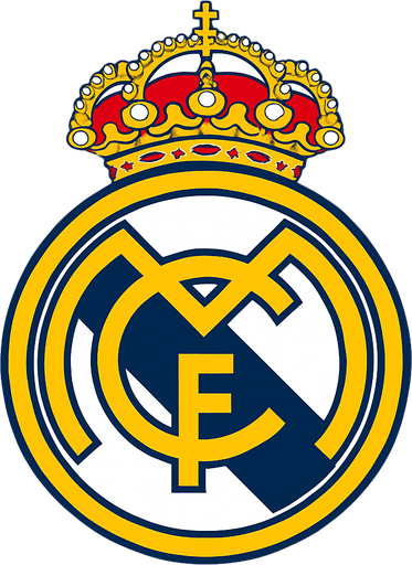 Real Madrid logo.
In-Game asset.  High contrast.  No shadows