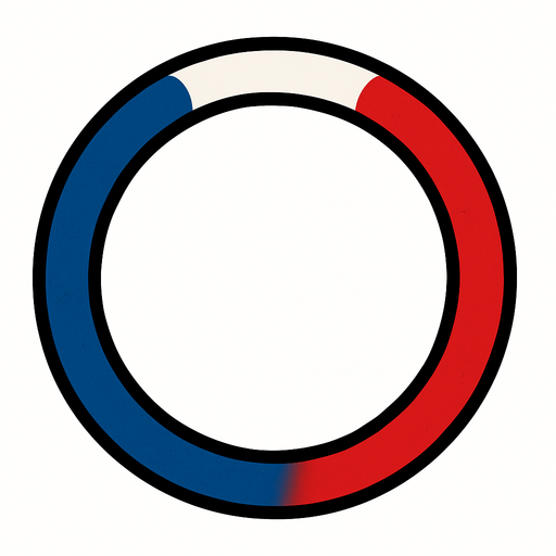 Cerceau tricolore.
In-Game asset.  2d.  High contrast.  No shadows