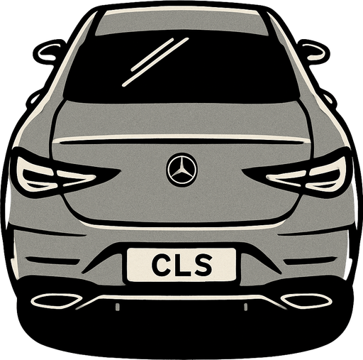 Gri mercedes benz cls arkasi ama yukaridan
In-Game asset.  2d.  High contrast.  No shadows