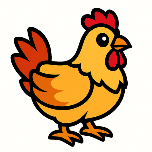 Chicken.
In-Game asset.  2d.  High contrast.  No shadows