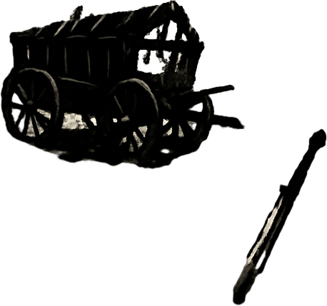 A war-torn battlefield with broken swords and burning wagons, muddy bloodstained ground, corpses under grey skies, banners torn and forgotten, realistic.
In-Game asset.  2d.  High contrast.  No shadows