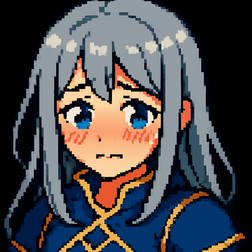 Make her blush and put on a shy expression