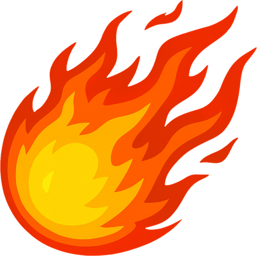 Fireball.
In-Game asset.  2d.  High contrast.  No shadows