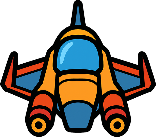 uzay gemisi.
In-Game asset.  2d.  High contrast.  No shadows