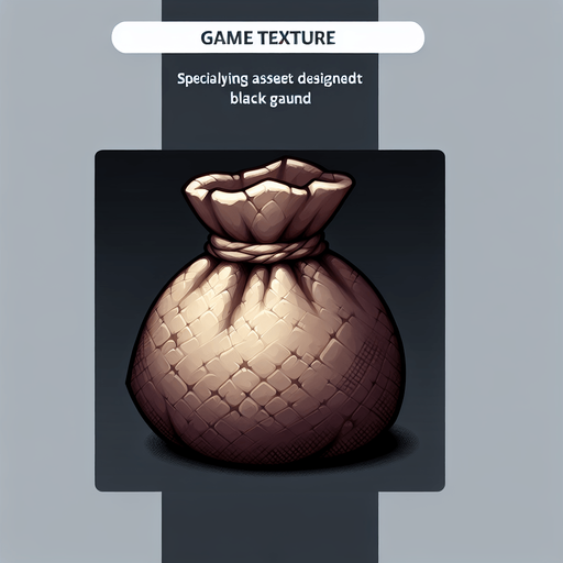 An open sack. Single Game Texture. In-Game asset. 2d. Blank background. High contrast. No shadows.