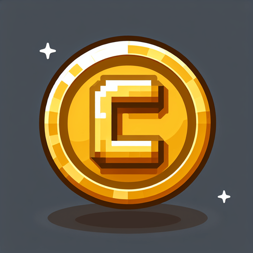altın coin üstünde C yazsın.
Single Game Texture.  In-Game asset.  2d.  Blank background.  High contrast.  No shadows