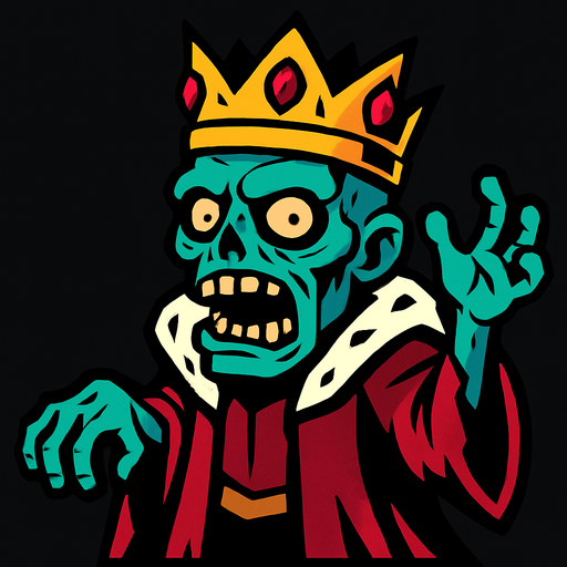 Kral Zombi 2 boyutlu.
In-Game asset.  2d.  High contrast.  No shadows