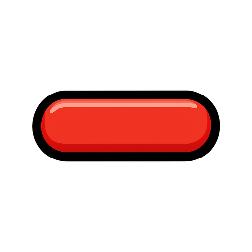 Simbolo de menos de color rojo.
In-Game asset.  2d.  High contrast.  No shadows