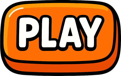 a cartoon style 3d button that says Play..
In-Game asset.  2d.  High contrast.  No shadows