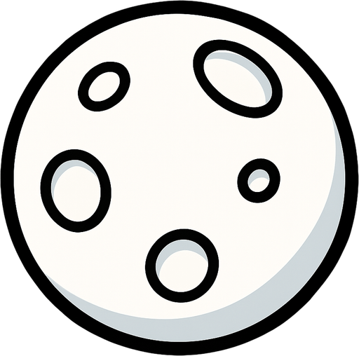 oyunlardaki beyaz ay.
In-Game asset.  2d.  High contrast.  No shadows