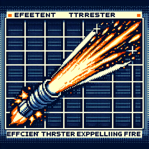 8-bit. 2d. fire from a thruster. vertical position. no background. in game asset..
Single Game Texture. In-Game asset. 2d. Blank background. High contrast. No shadows.