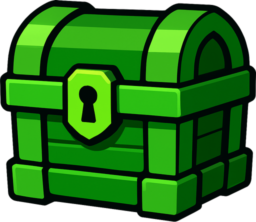 Green box.
In-Game asset.  2d.  High contrast.  No shadows