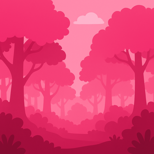Fond d'écran forêt ROSE.
In-Game asset.  2d.  High contrast.  No shadows