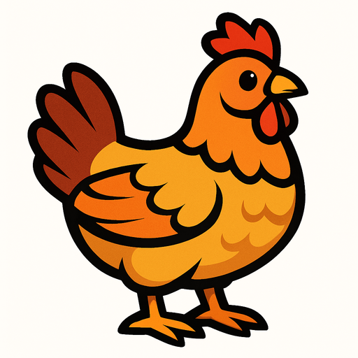 Chicken.
In-Game asset.  2d.  High contrast.  No shadows