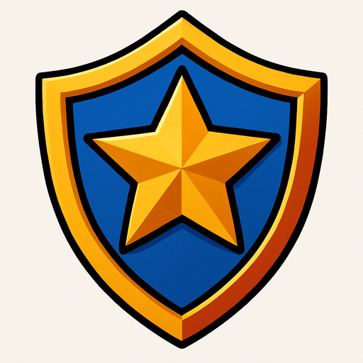 star shield.
In-Game asset.  2d.  High contrast.  No shadows