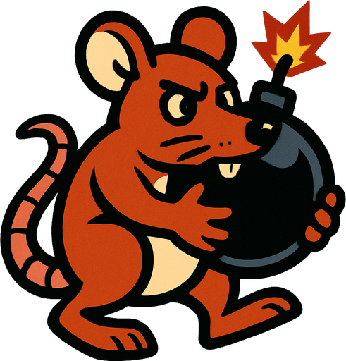 bomberRat.
In-Game asset.  2d.  High contrast.  No shadows